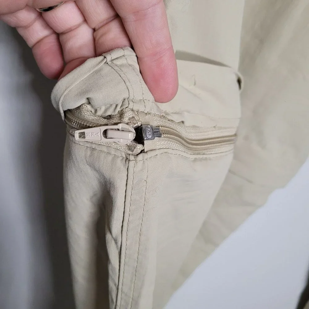World Wide Sportsman Nylon Fishing Convertible Pants size 3X Cream Zip Off Legs